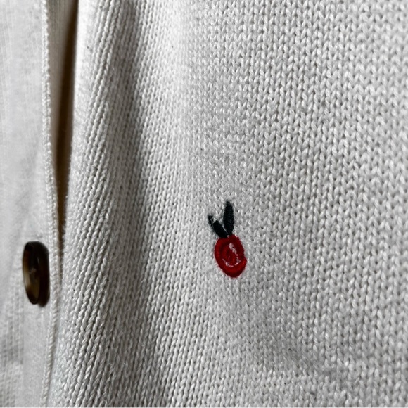 Loft Women Cardigan Sweater XS Cream Apple Rib Knit Coquette Cottagecore - Picture 5 of 10